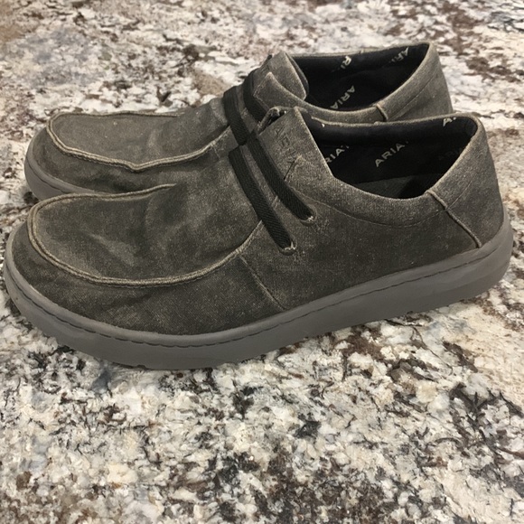 Ariat mens charcoal canvas hilo stretch shoes - Picture 2 of 6
